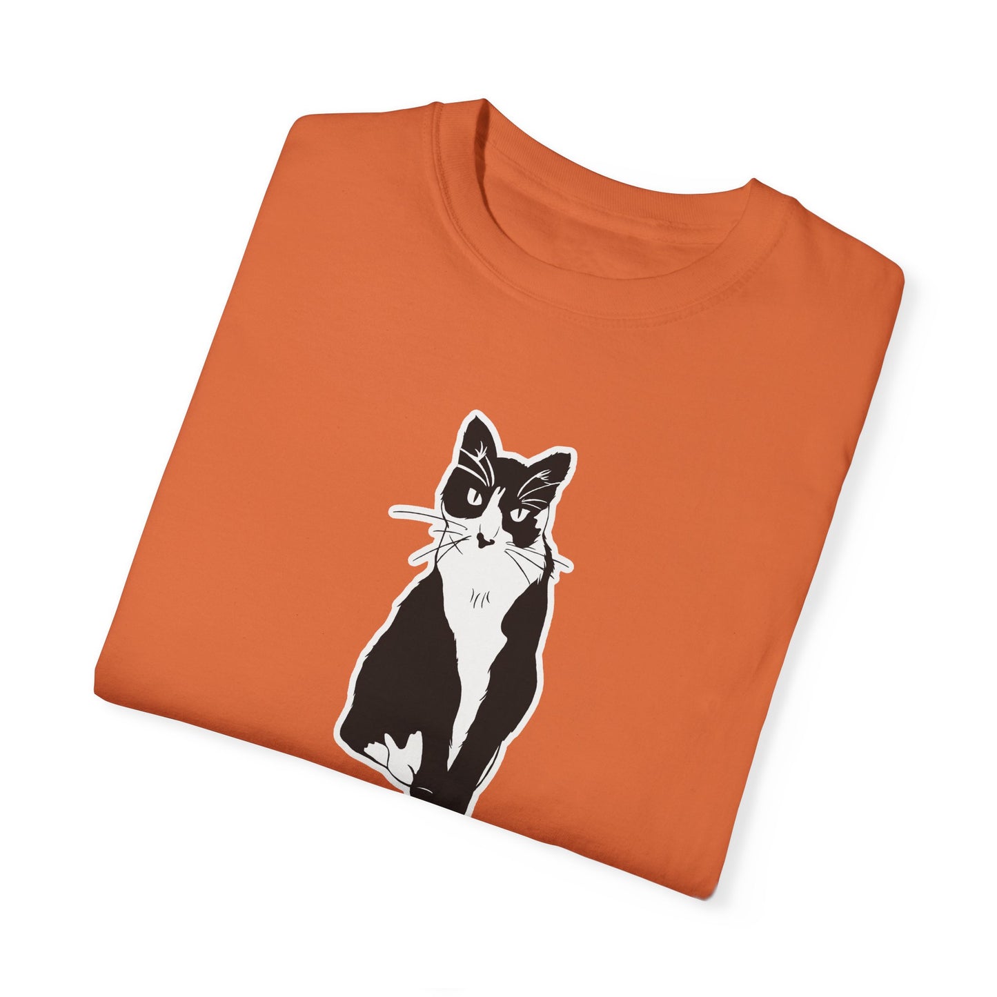 Cat Tee (Sticker Style Cat) - Cat Drawing Shirt