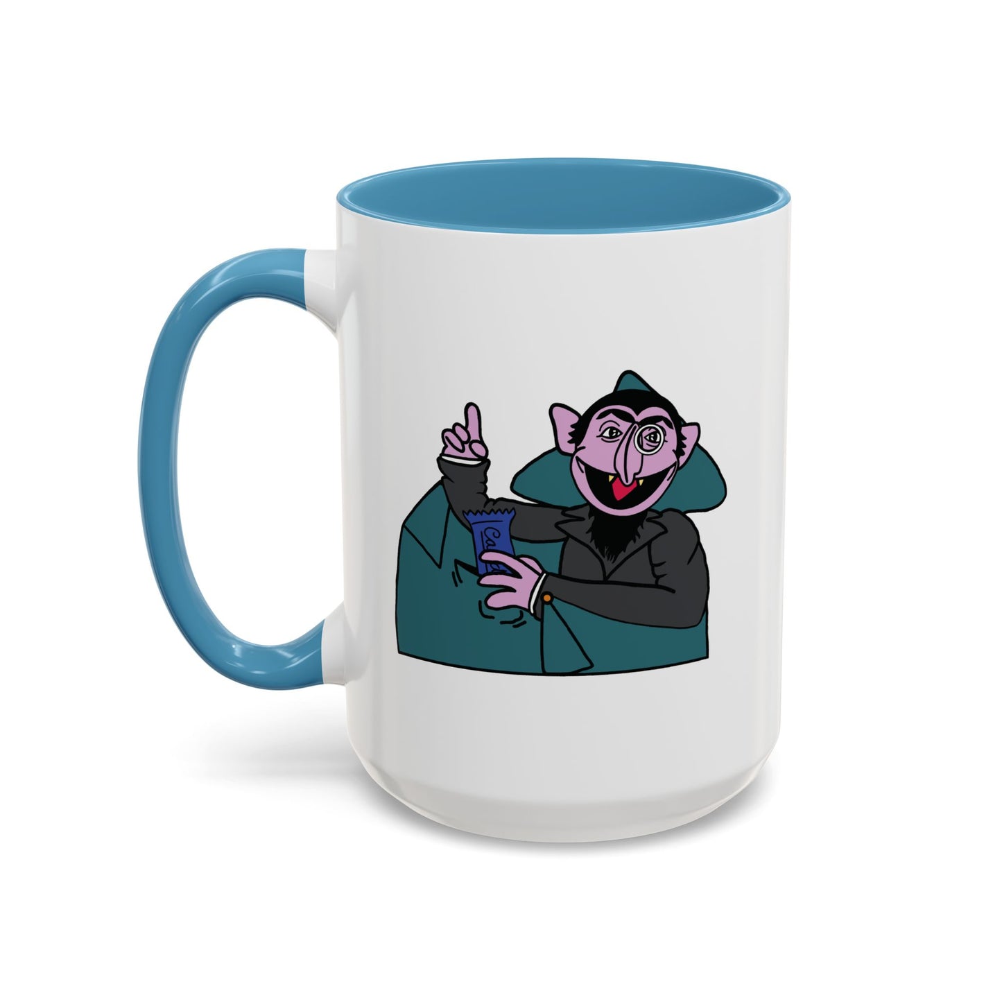 The Count Stealing Candy Accent Mug - Sesame Street The Count Parody Coffee Mug