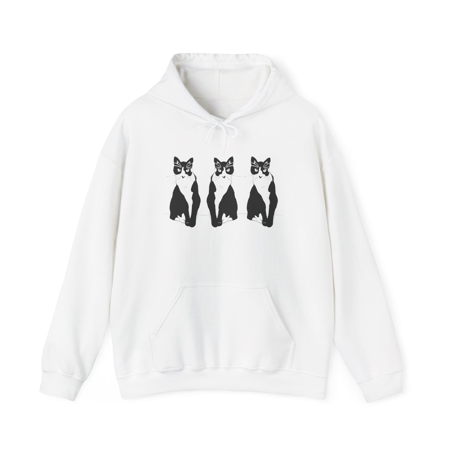 Cat x3 Hoodie (Transparent Style Cat) - Cat Hooded Sweatshirt