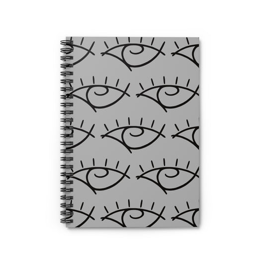 Seeing Eye Grey Pattern Spiral Notebook
