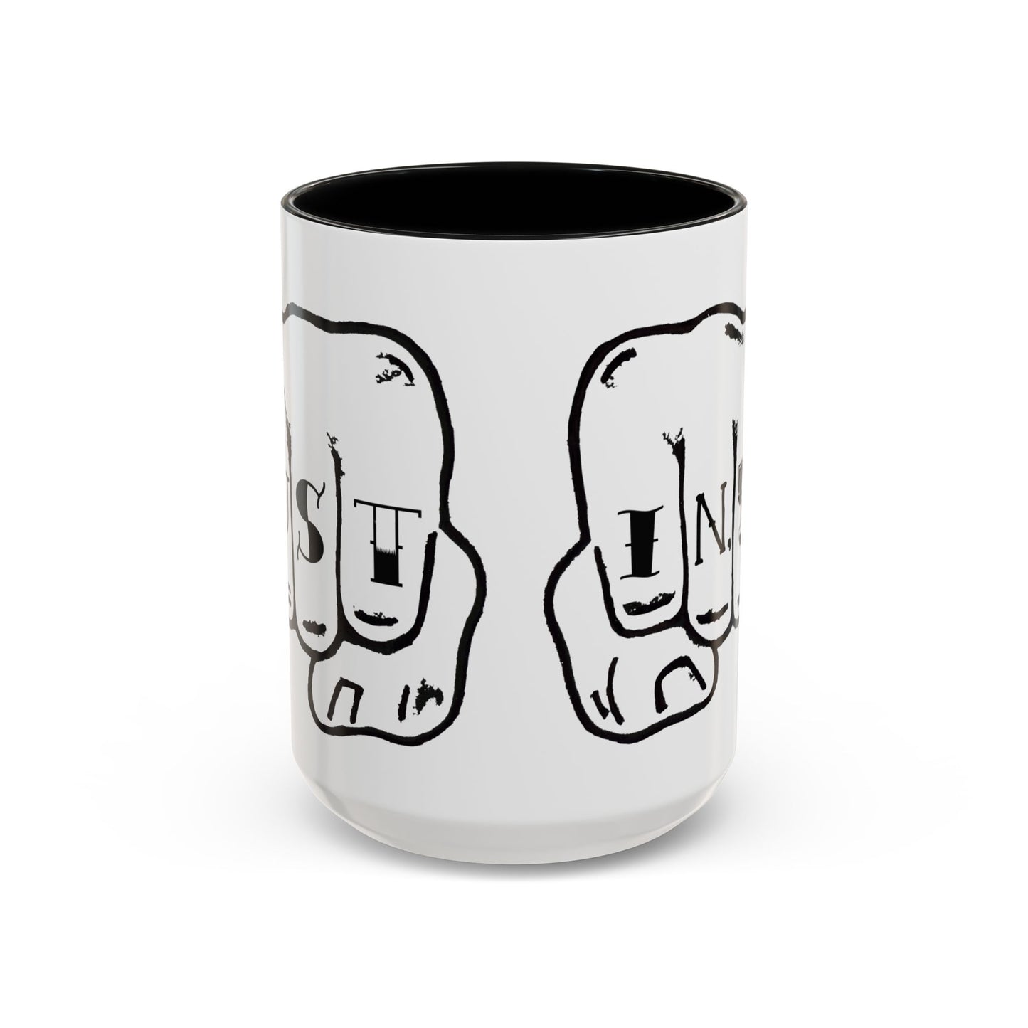 Austin Knuckle Tats Tattooed Fists Accent Mug Giant Fists Edition