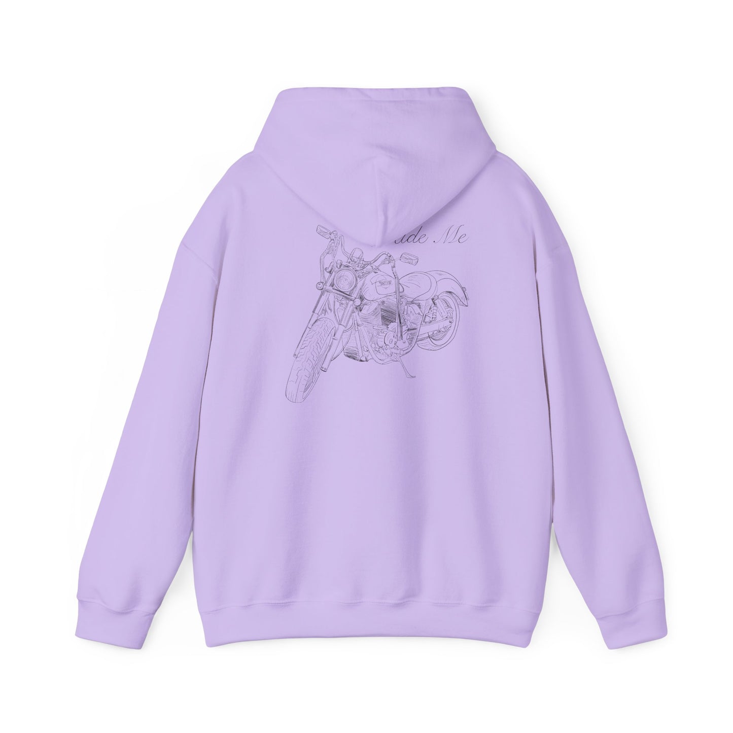 Ride Me Harley Motorcycle Drawing Hoodie Sweatshirt - Back Design