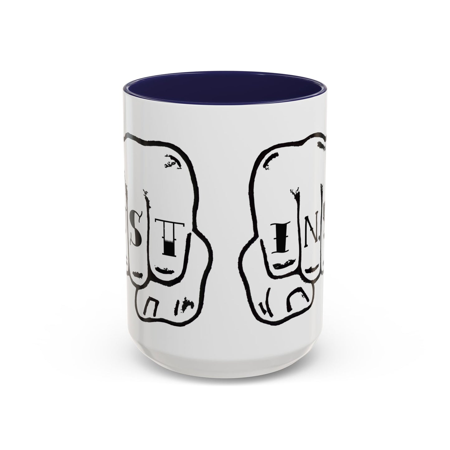 Austin Knuckle Tats Tattooed Fists Accent Mug Giant Fists Edition
