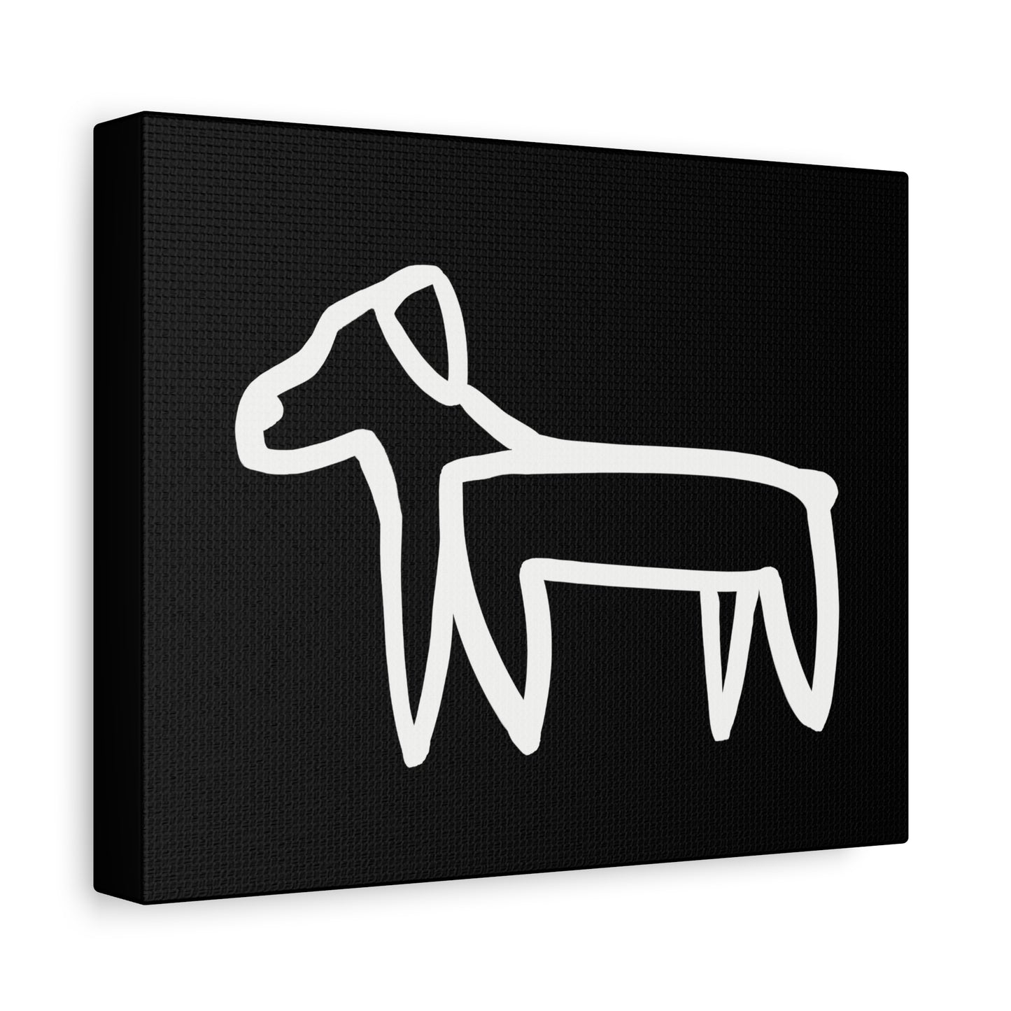 Dog Canvas Print on Black (Transparent Style White Dog) - Dog Art Print