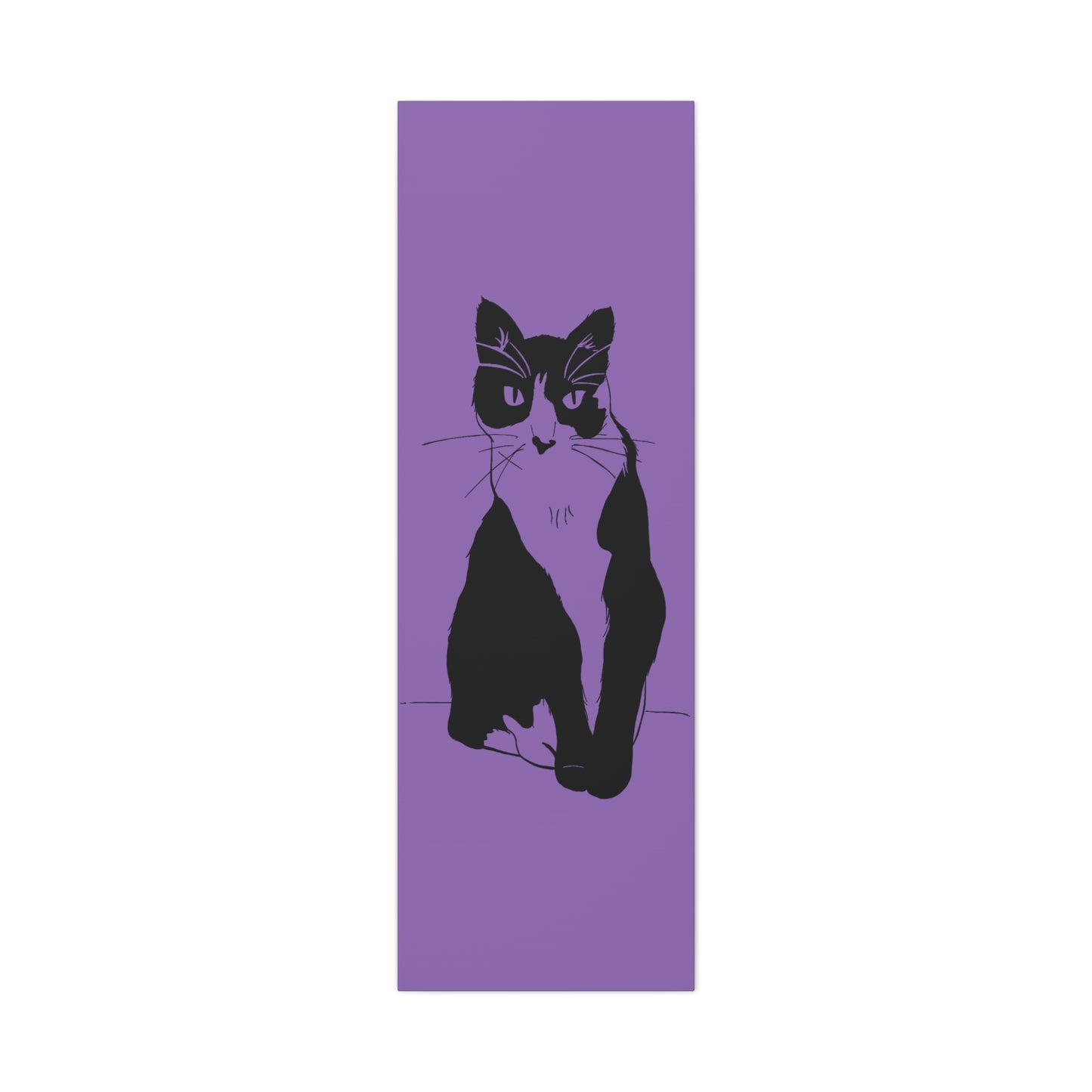 Cat Canvas Print on Purple (Transparent Style Cat) - Cat Drawing Art