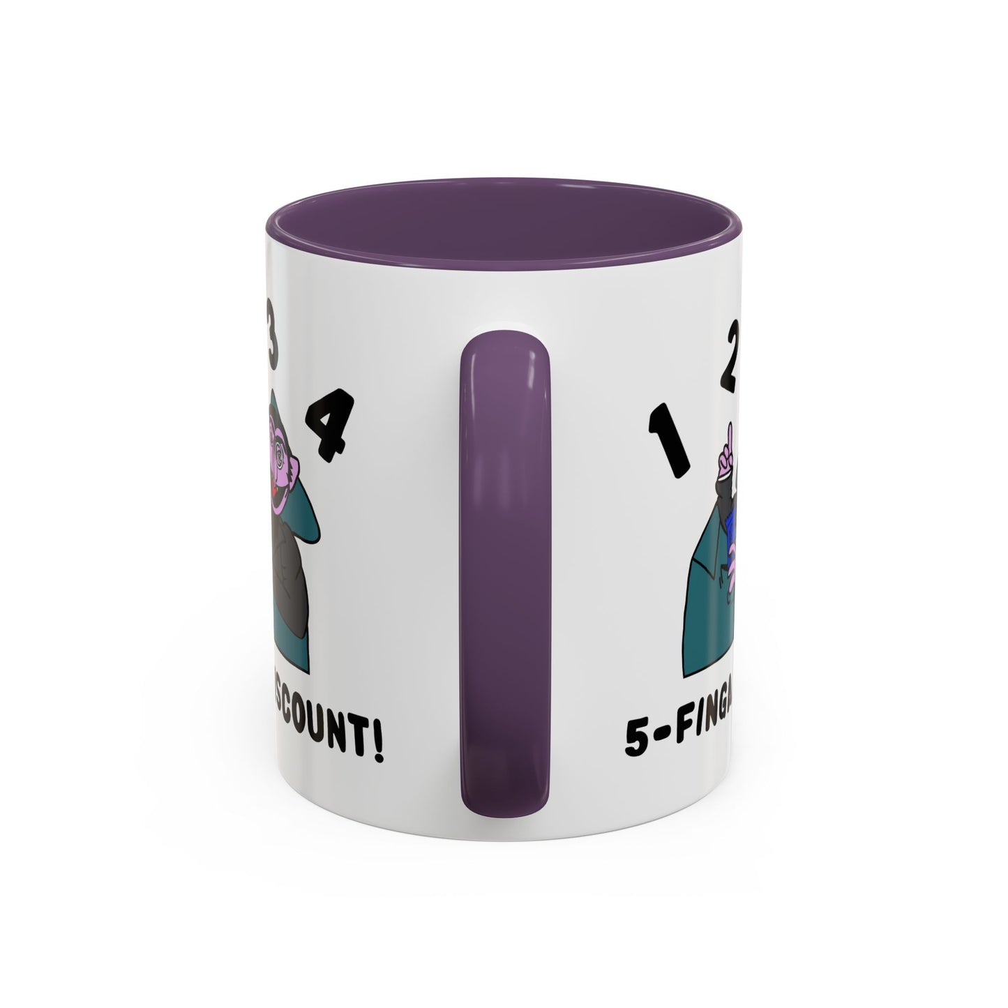 Five Finger Discount Accent Coffee Mug - Sesame Street The Count Parody Coffee Mug