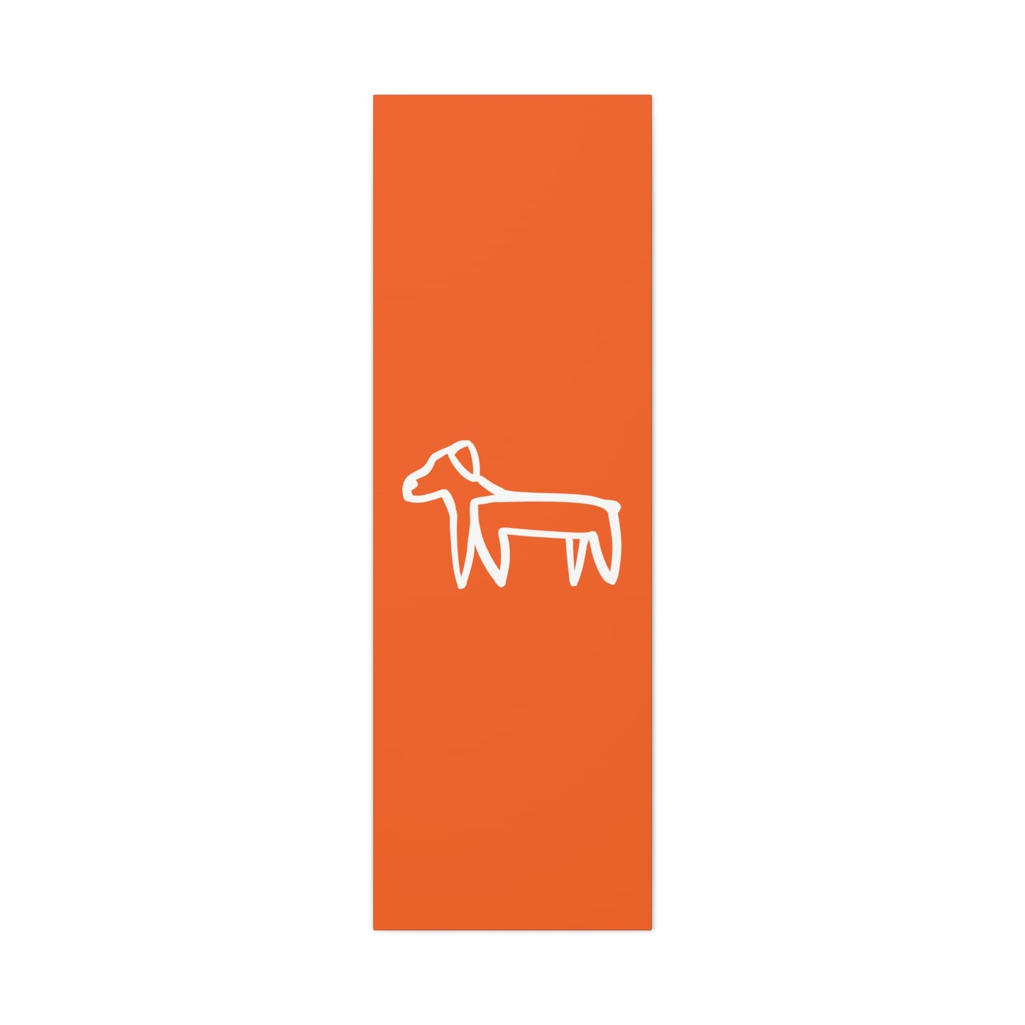 Dog Canvas Print on Orange (Transparent Style White Dog) - Dog Art Print