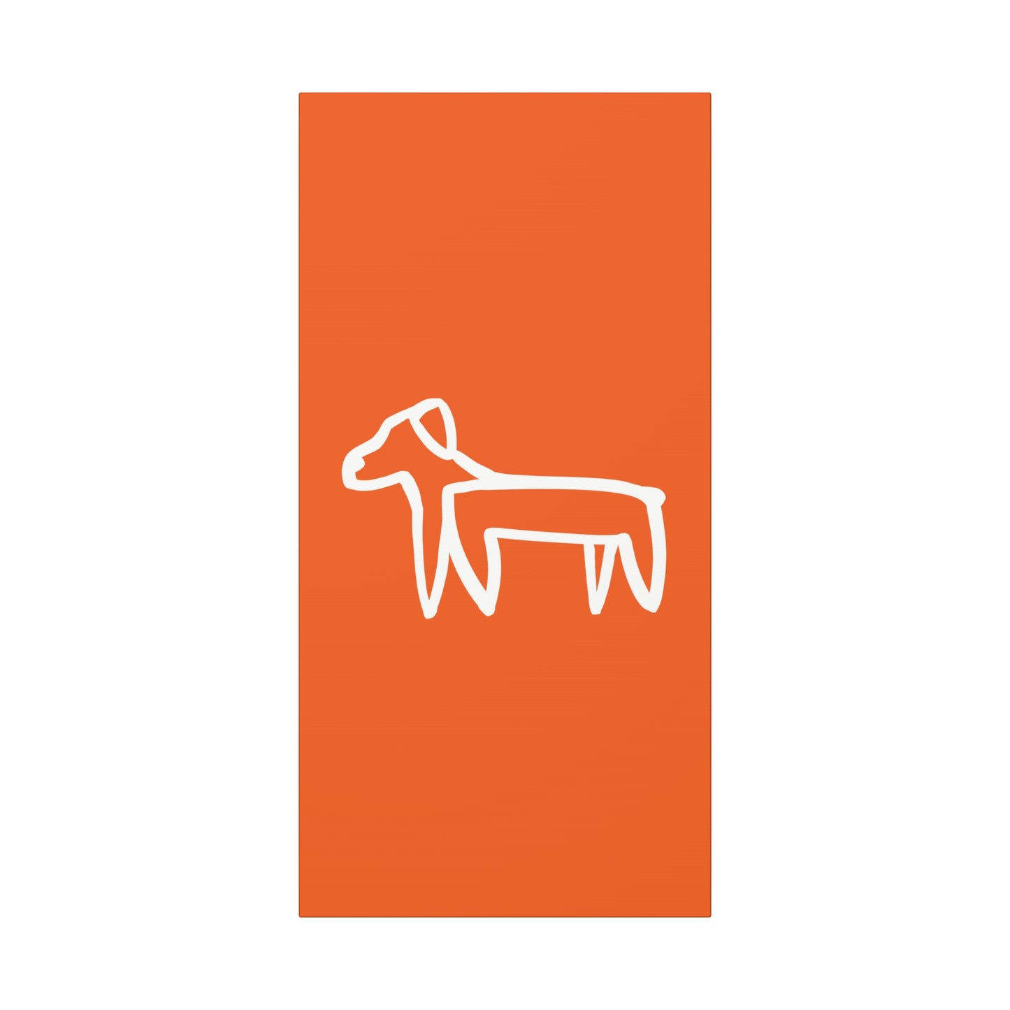 Dog Canvas Print on Orange (Transparent Style White Dog) - Dog Art Print