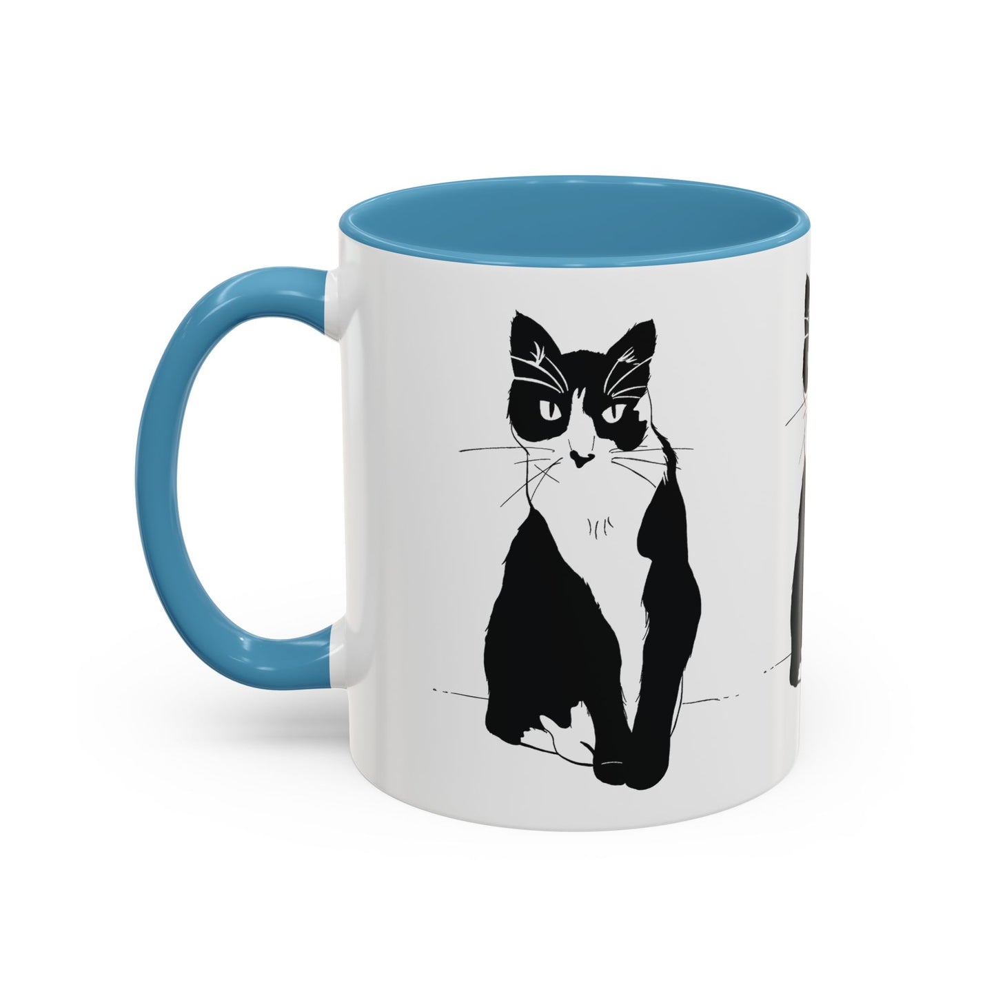 Three Cats Accent Mug (Transparent Style Cat) - Three Cats Edition Cat Mug