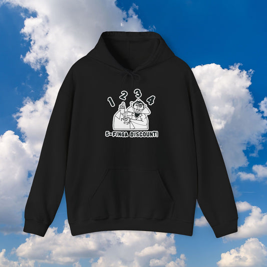 Five Finger Discount Outline Hoodie - Sesame Street The Count Parody Hooded Sweatshirt