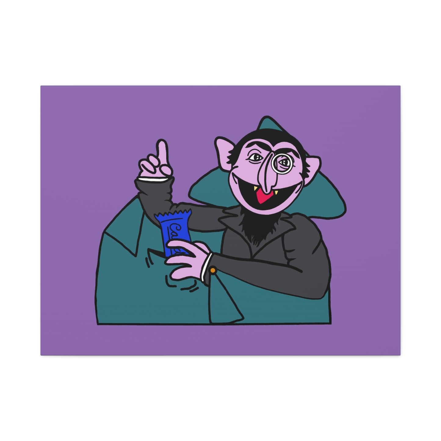 The Count Stealing Candy Canvas Print Light Purple - Sesame Street The Count Canvas Art
