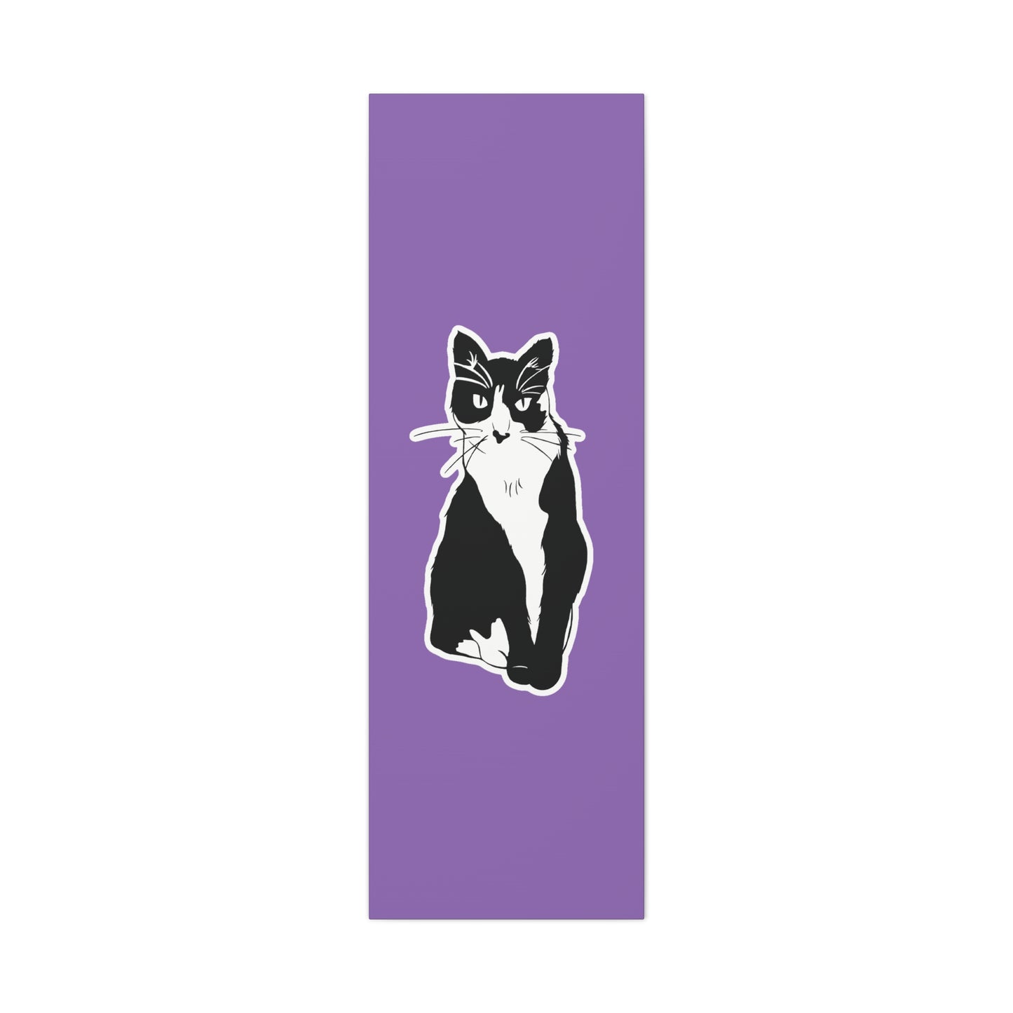Cat Canvas on Light Purple (Sticker Style Cat) - Cat Drawing Art
