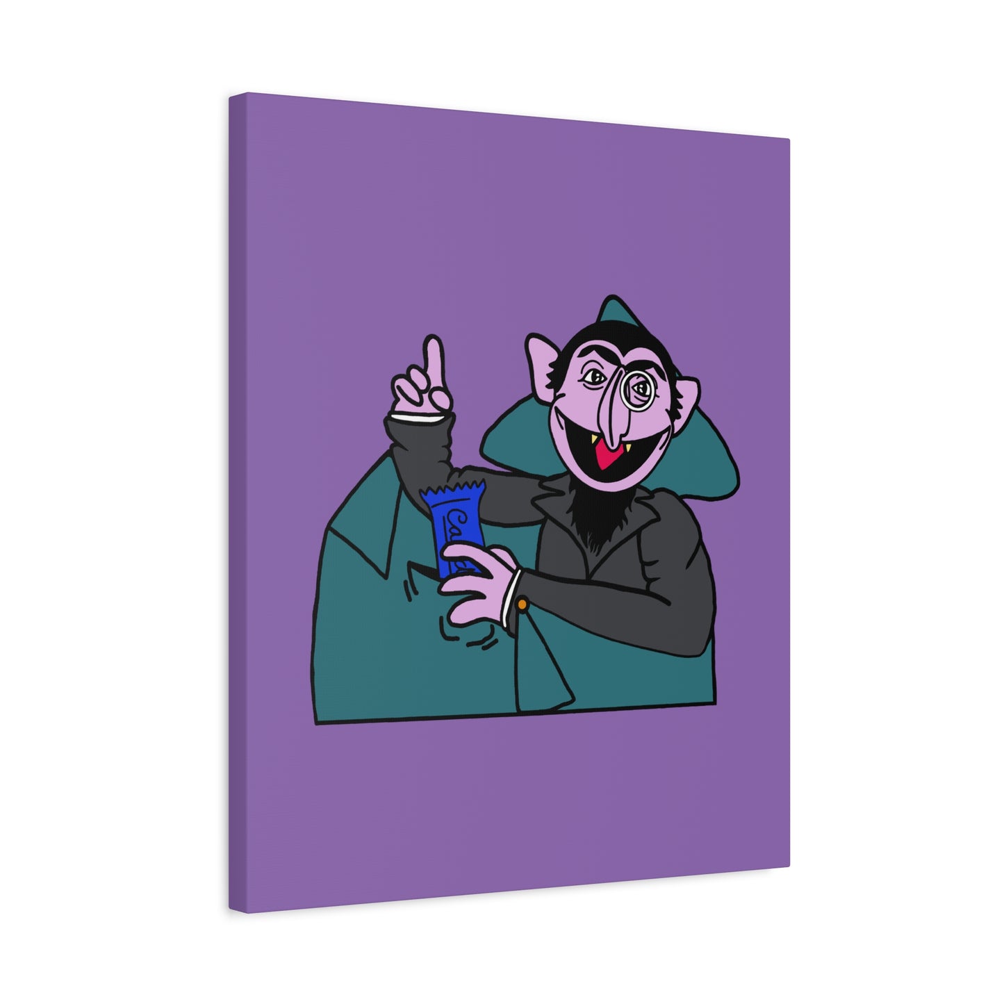 The Count Stealing Candy Canvas Print Light Purple - Sesame Street The Count Canvas Art