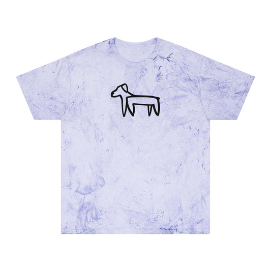 Dog Line Drawing Color Blast Tee