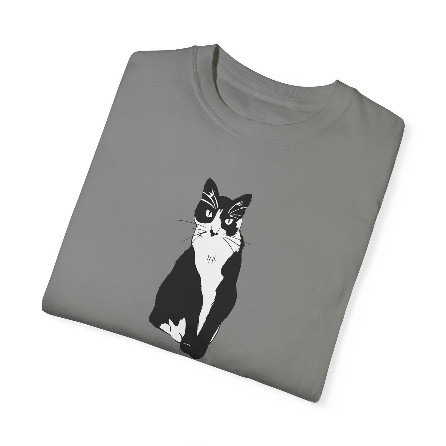 Cat Tee (B&W Style Cat) - Cat Drawing Shirt