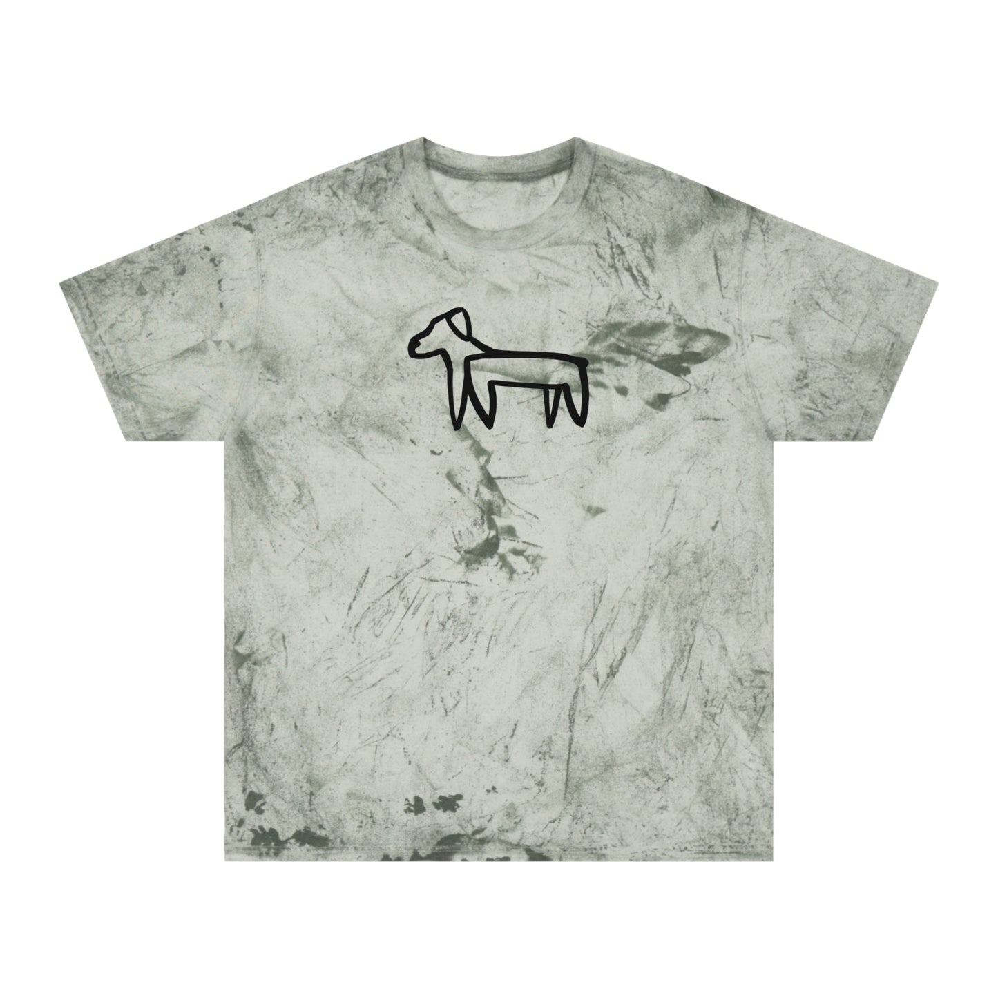 Dog Line Drawing Color Blast Tee