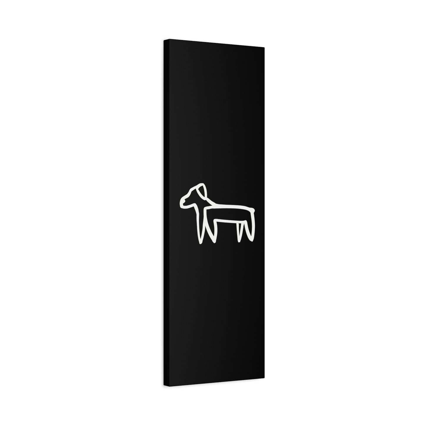 Dog Canvas Print on Black (Transparent Style White Dog) - Dog Art Print