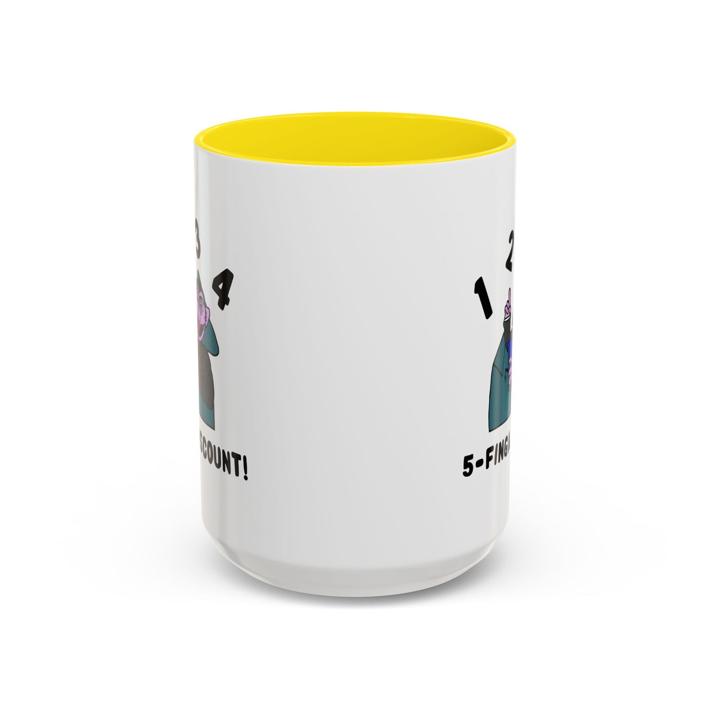 Five Finger Discount Accent Coffee Mug - Sesame Street The Count Parody Coffee Mug