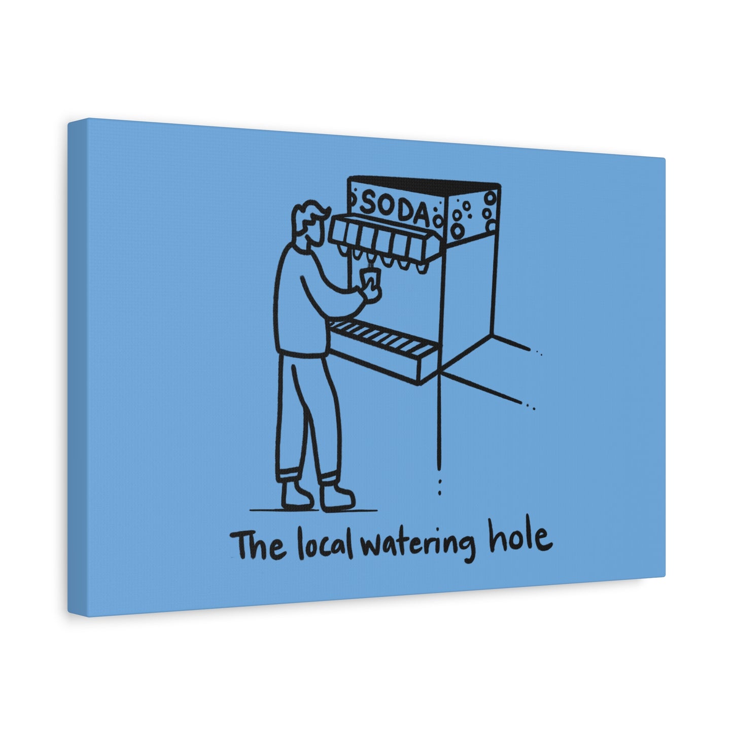 Local Watering Hole Canvas Print - Blue