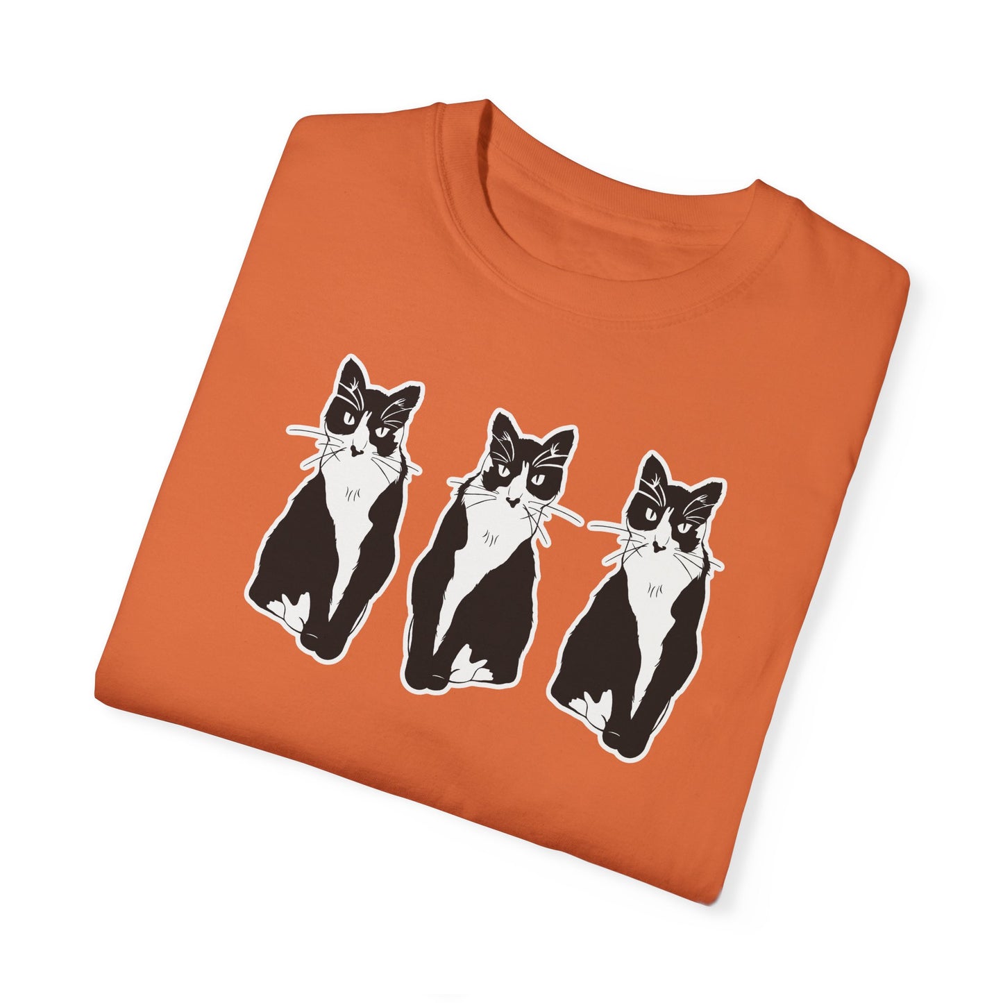 Cat x3 Tee (Sticker Style Cat) - Cat Drawing Shirt