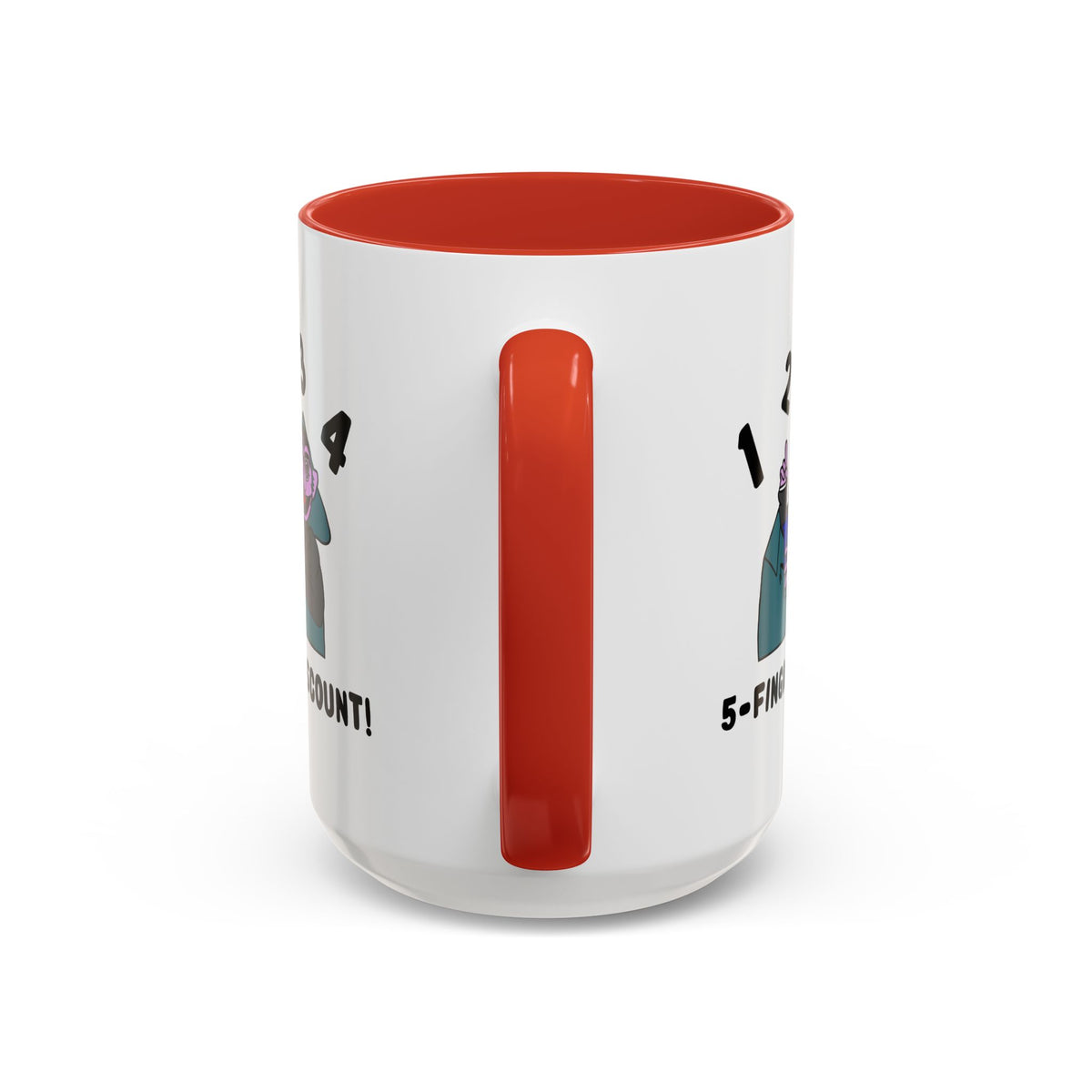 Five Finger Discount Accent Coffee Mug - Sesame Street The Count Parody Coffee Mug