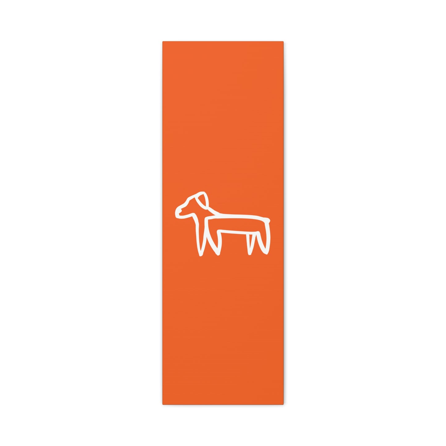 Dog Canvas Print on Orange (Transparent Style White Dog) - Dog Art Print