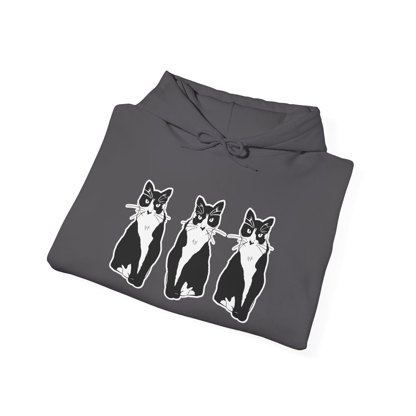 Cat x3 Hoodie (Sticker Style Cat) - Cat Hooded Sweatshirt