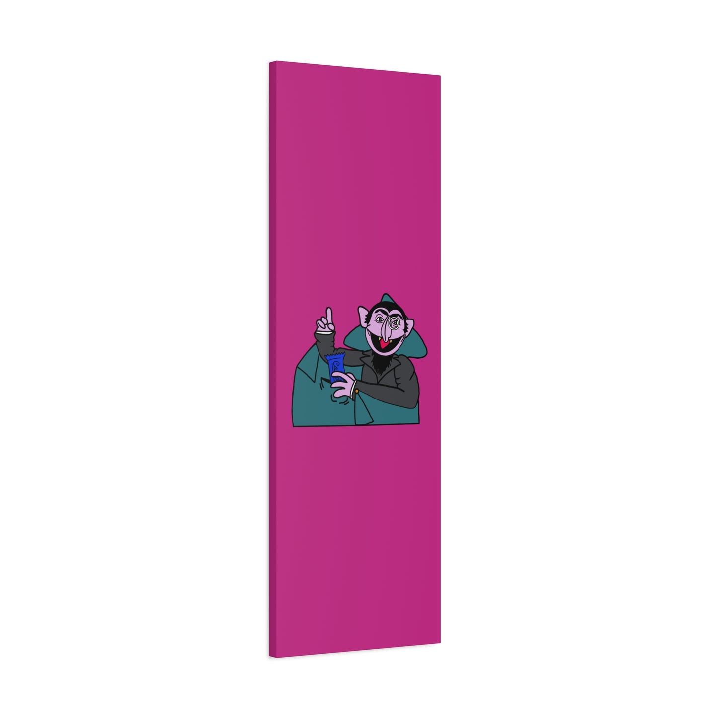 The Count Stealing Candy Canvas Print Pink - Sesame Street The Count Parody Art