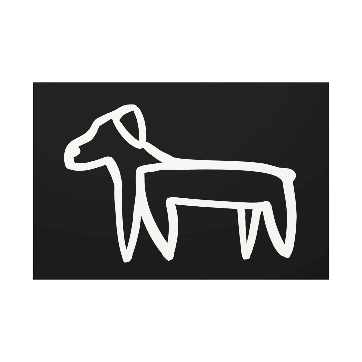 Dog Canvas Print on Black (Transparent Style White Dog) - Dog Art Print
