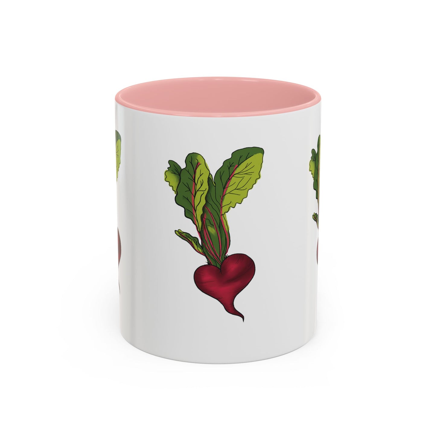 Triple Heart Beet Accent Mug