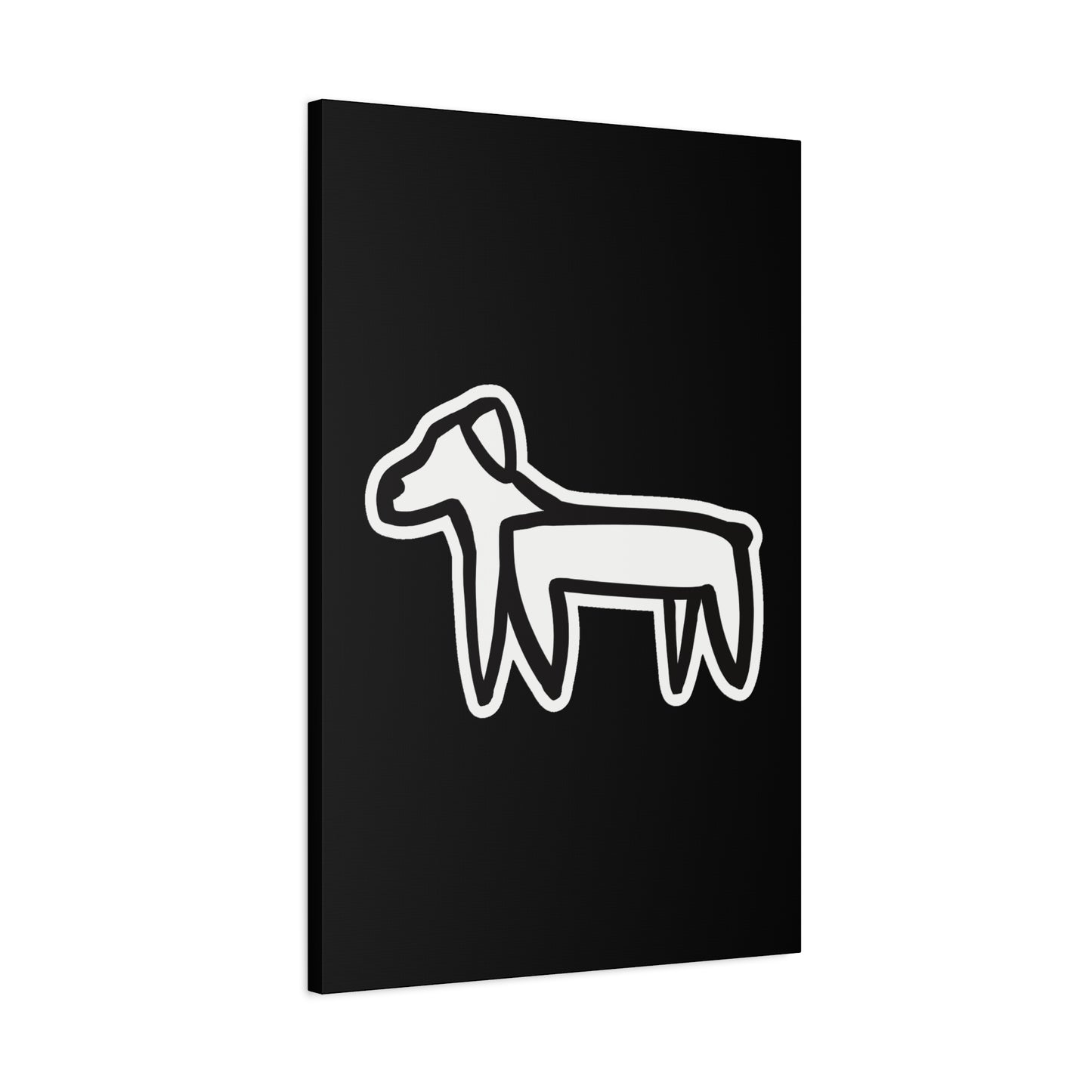 Dog Canvas Print on Black (Sticker Style Dog) - Dog Art Print