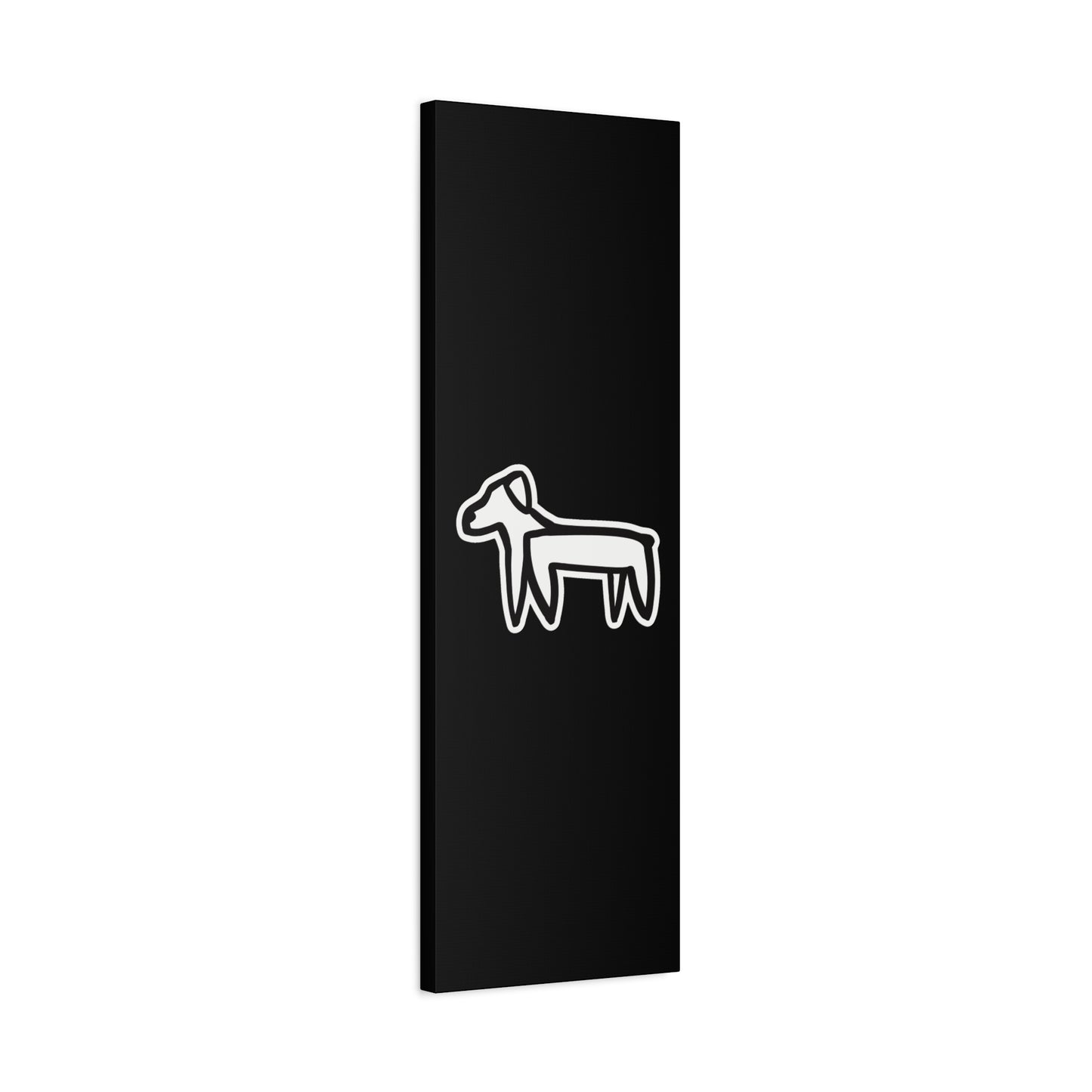 Dog Canvas Print on Black (Sticker Style Dog) - Dog Art Print