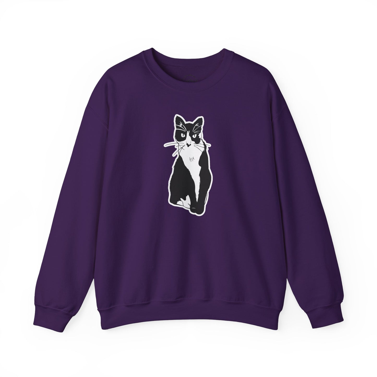 Cat Sweatshirt (Sticker Style Cat) - Cat Drawing Sweatshirt