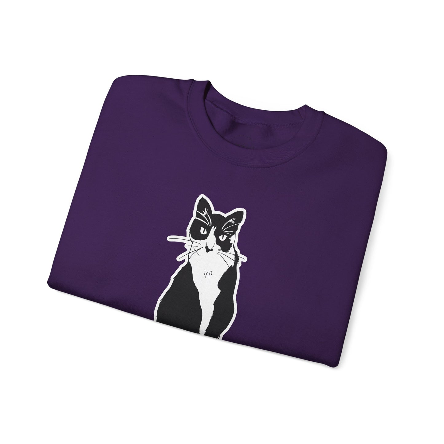 Cat Sweatshirt (Sticker Style Cat) - Cat Drawing Sweatshirt
