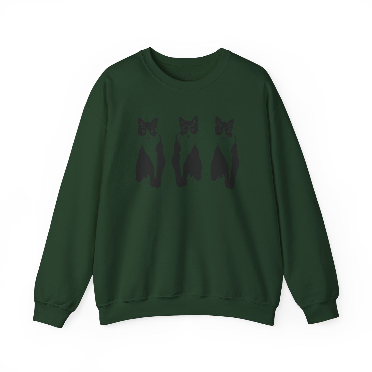 Cat x3 Sweatshirt (Transparent Style Cat) - Cat Drawing Sweatshirt