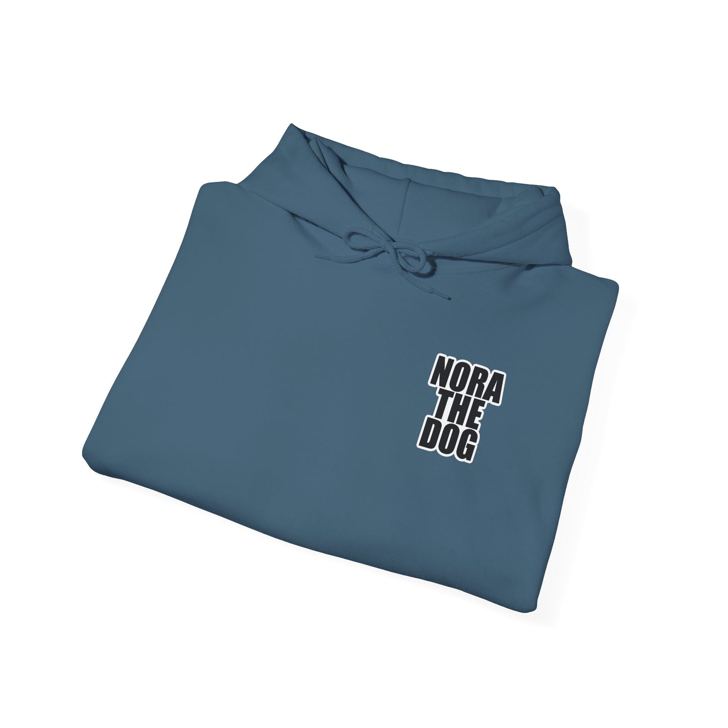 Nora the Dog Heart Hoodie Back Design (Sticker Style Nora) - Nora Hooded Sweatshirt