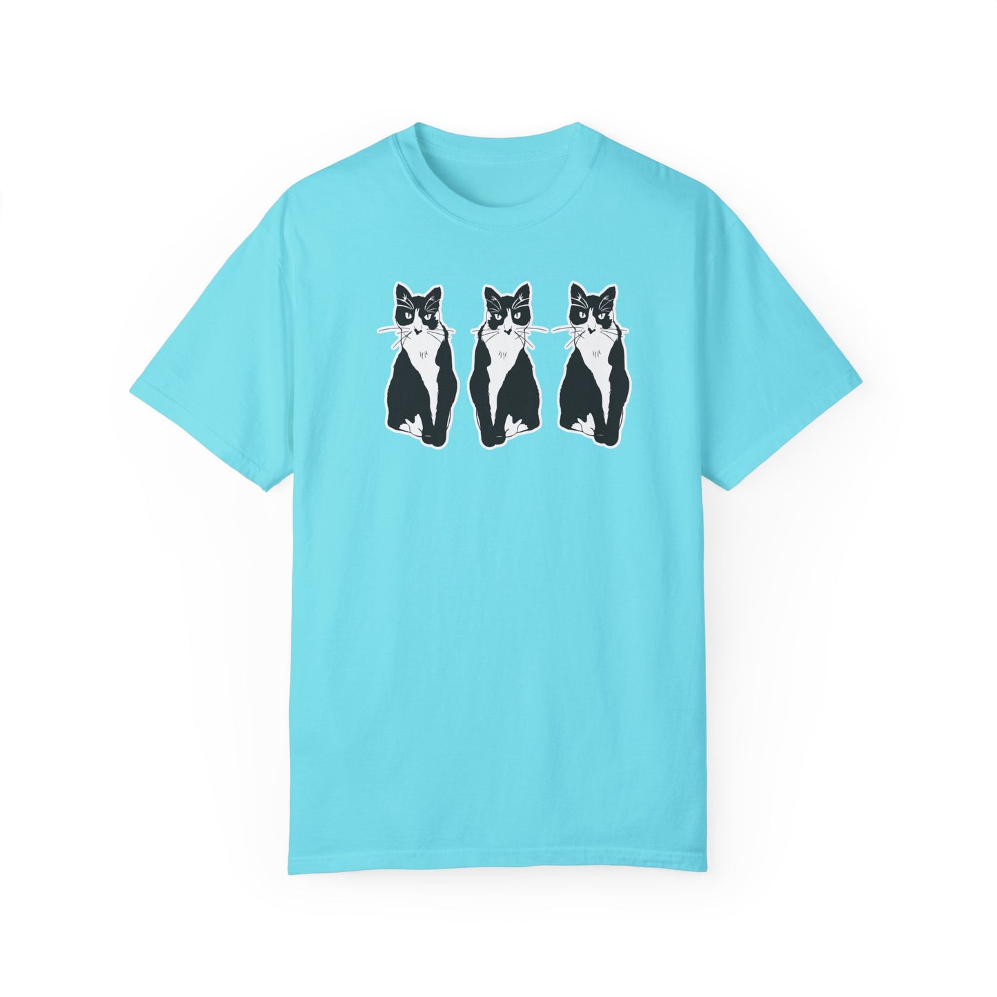 Cat x3 Tee (Sticker Style Cat) - Cat Drawing Shirt