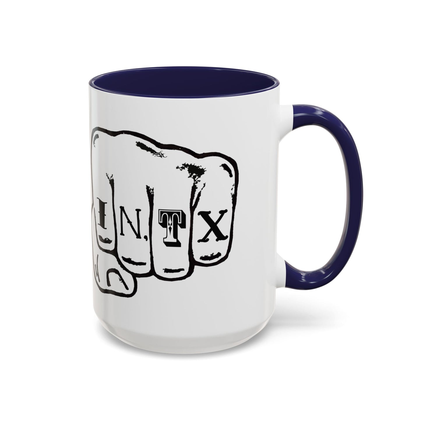 Austin Knuckle Tats Tattooed Fists Accent Mug Giant Fists Edition