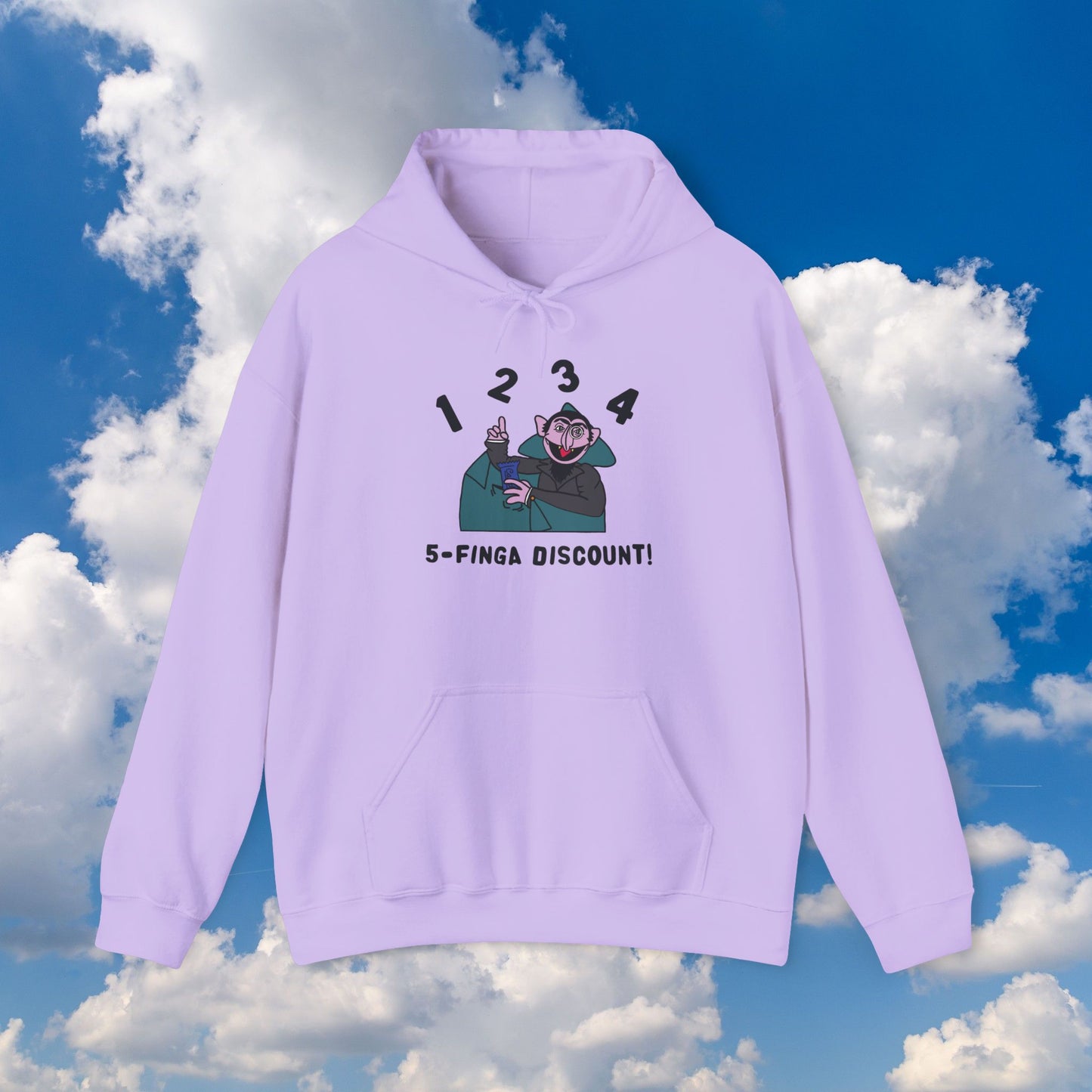 Five Finger Discount Hoodie - Sesame Street The Count Parody Hooded Sweatshirt