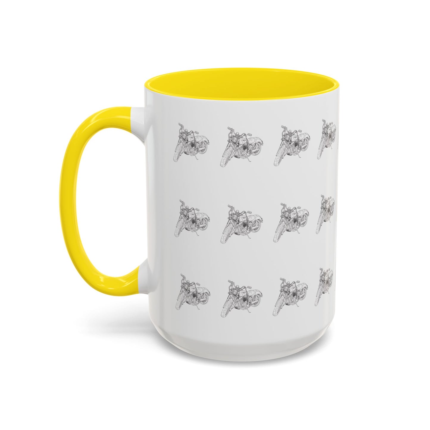 Motorcycle Pattern Coffee Mug - Harley Drawing Mug
