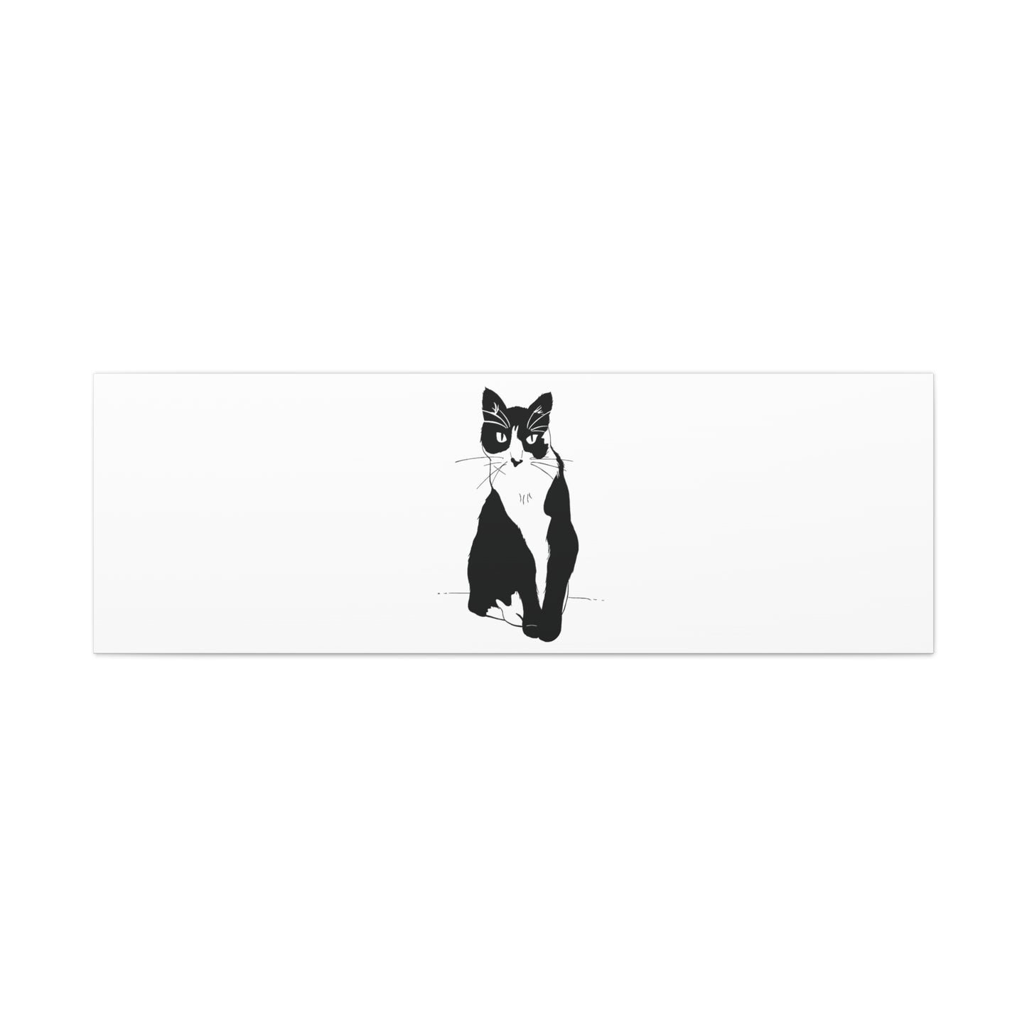 Cat Canvas Print on White (Transparent Style Cat) - Cat Drawing Art