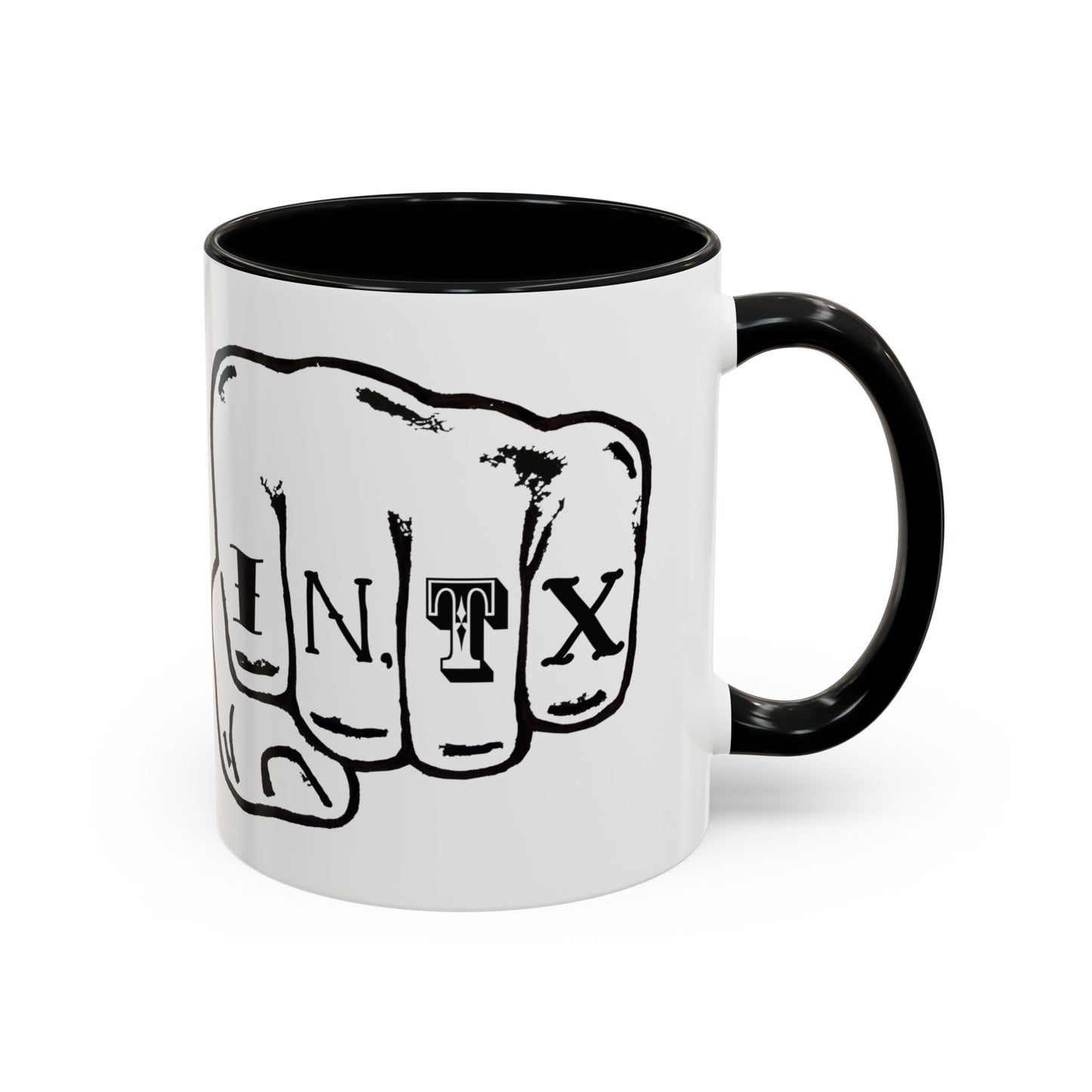 Austin Knuckle Tats Tattooed Fists Accent Mug Giant Fists Edition