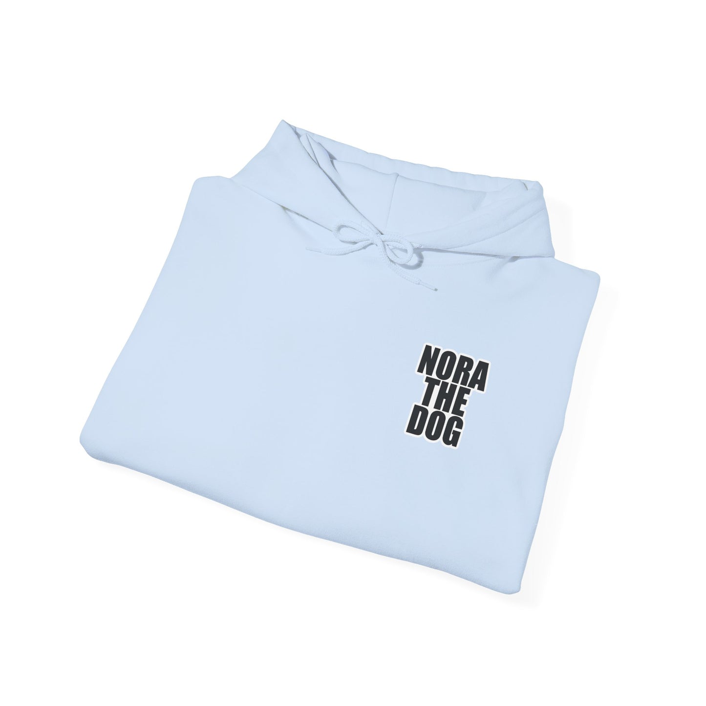 Nora the Dog Heart Hoodie Back Design (Sticker Style Nora) - Nora Hooded Sweatshirt