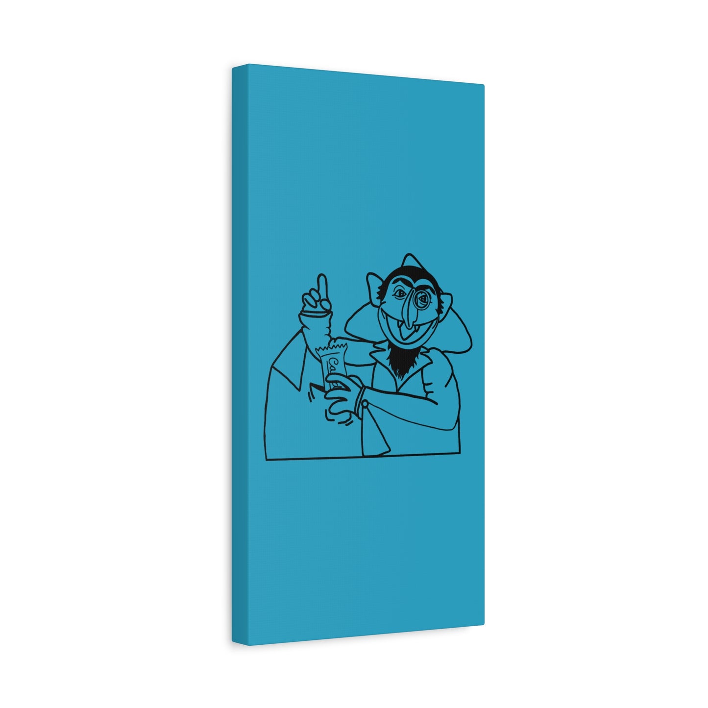 The Count Stealing Candy Outline Canvas Print Turquoise - Sesame Street The Count Art Print