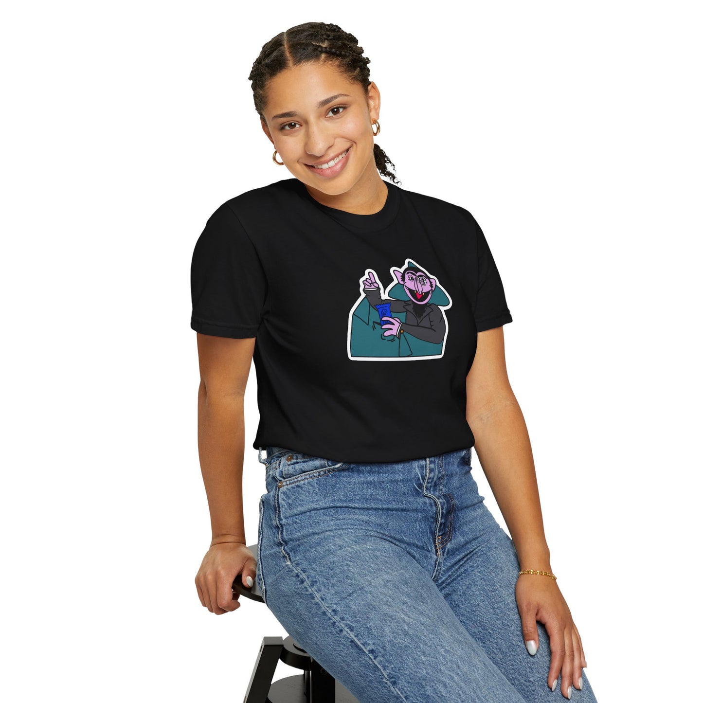 The Count Stealing Candy Tee - Sesame Street The Count Parody Shirt