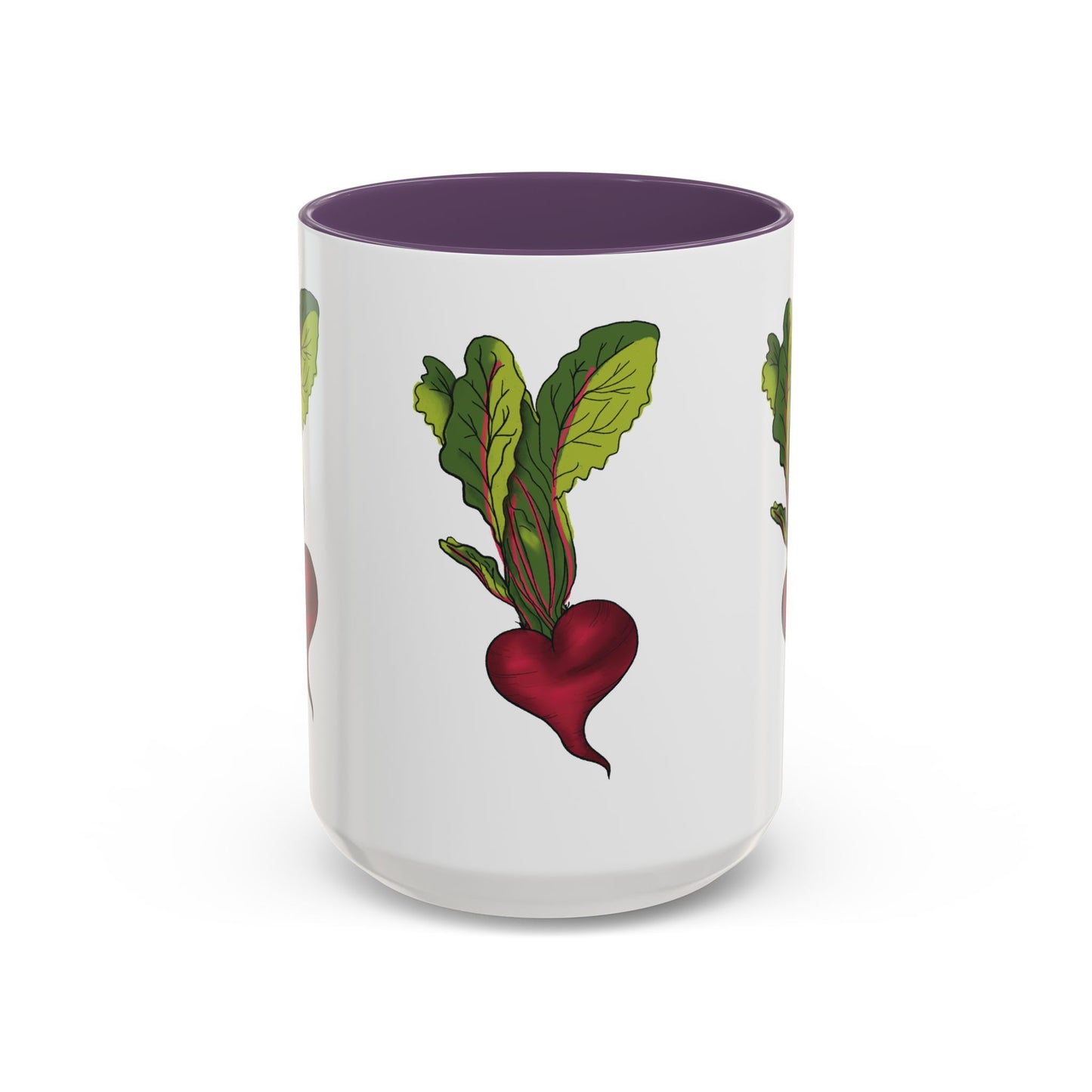 Triple Heart Beet Accent Mug
