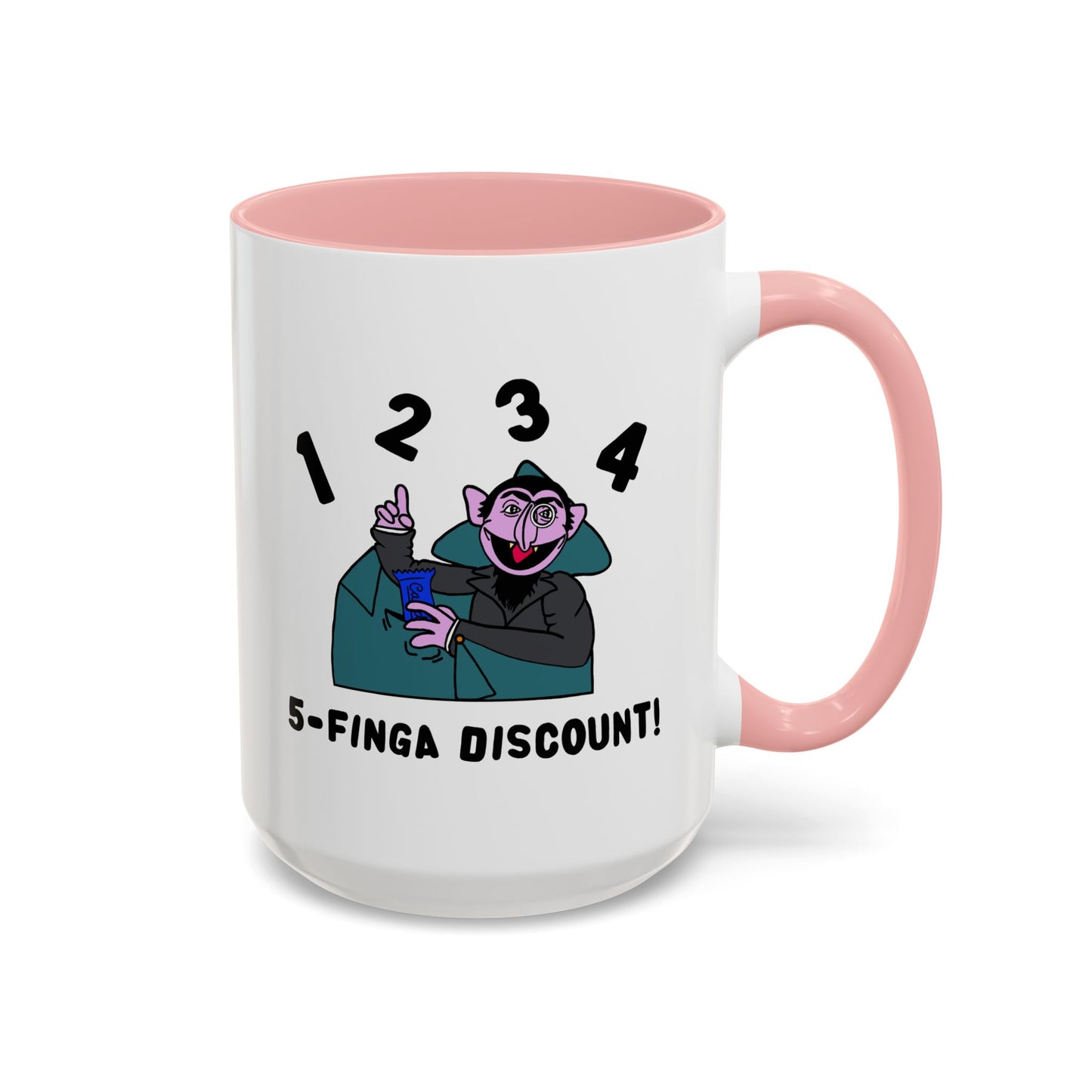 Five Finger Discount Accent Coffee Mug - Sesame Street The Count Parody Coffee Mug