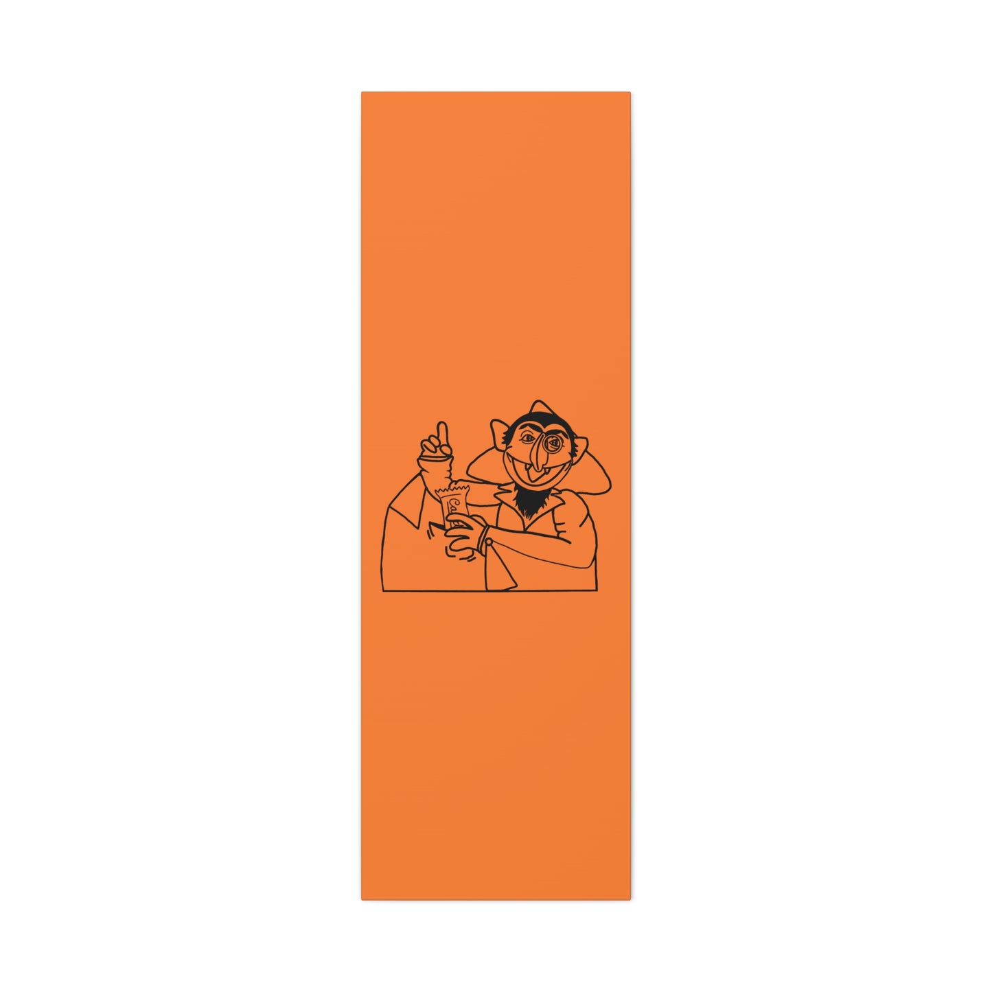 The Count Stealing Candy Outline Canvas Print Light Orange - Sesame Street The Count Parody Art