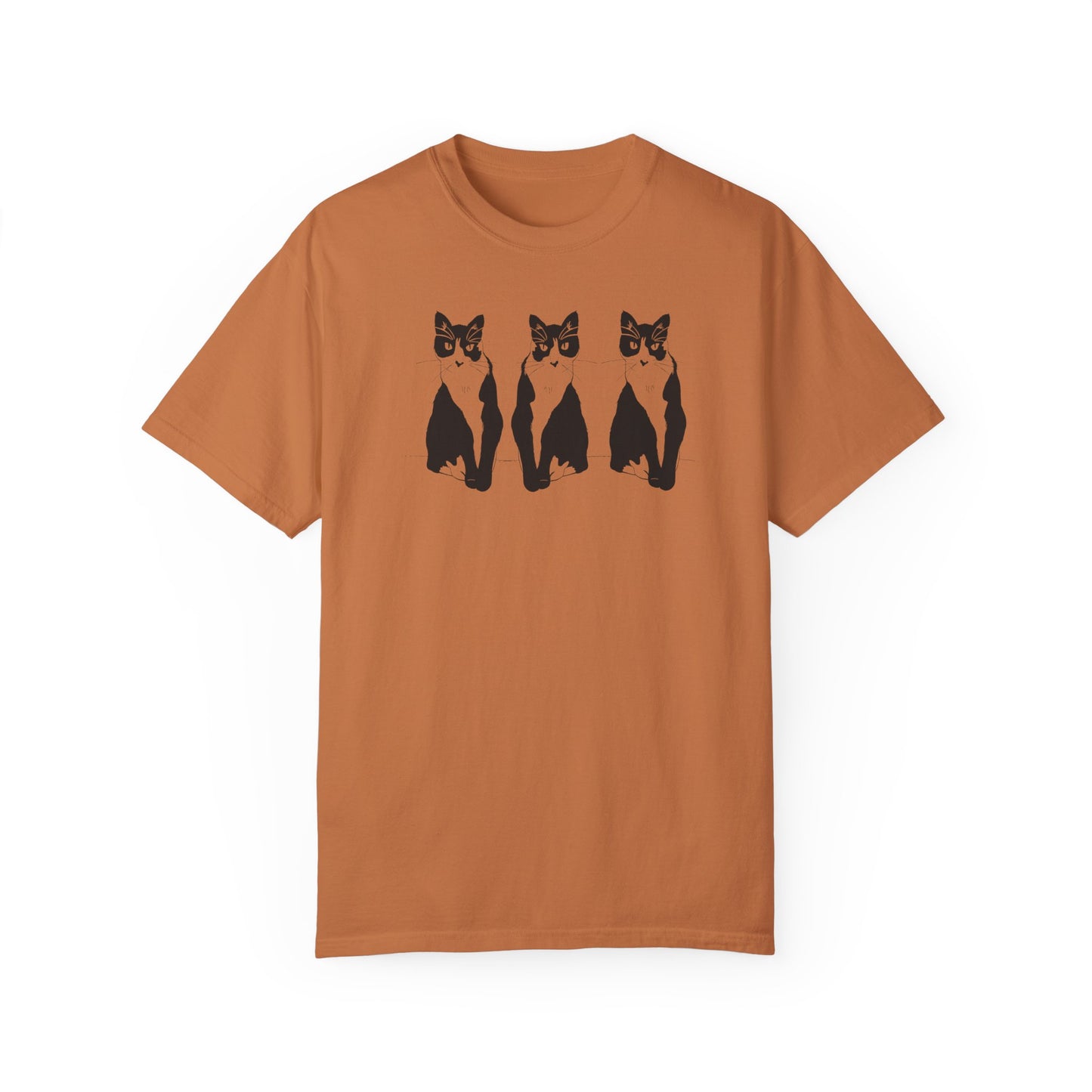 Cat x3 Tee (Transparent Style Cat) - Cat Drawing Shirt
