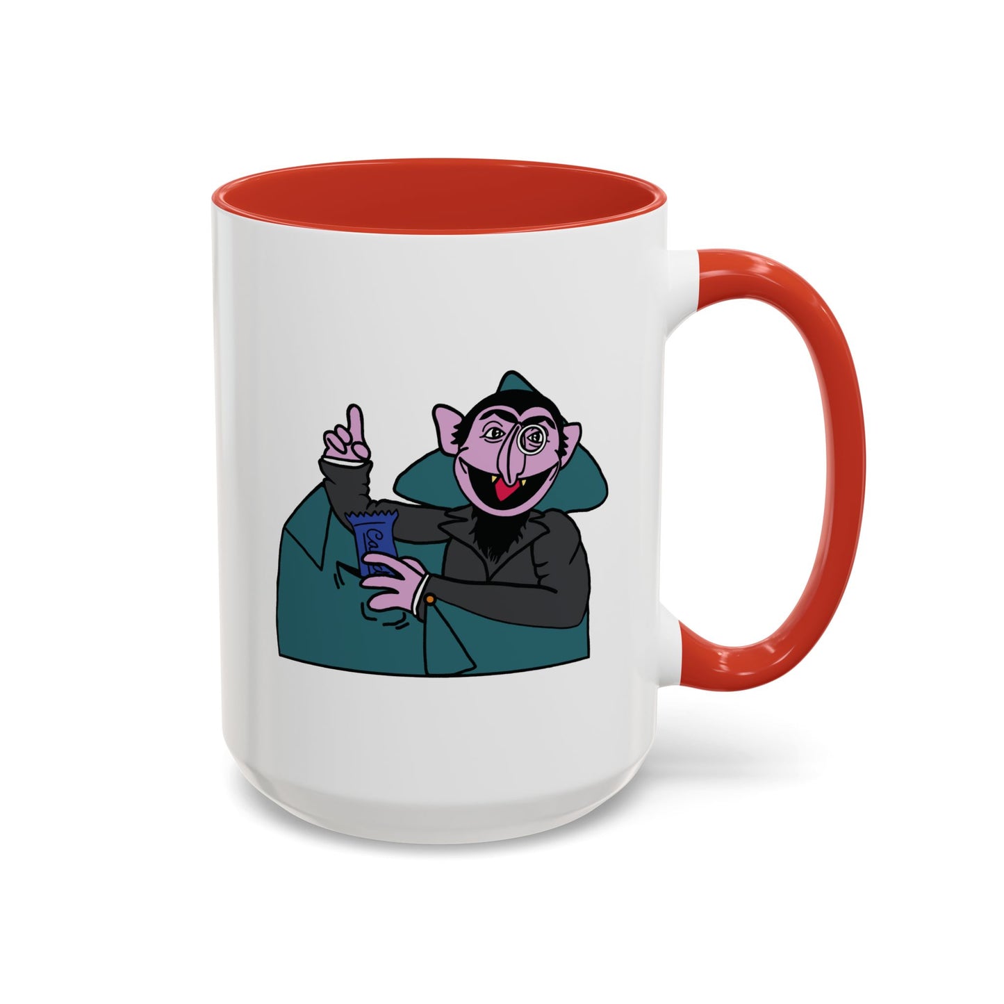 The Count Stealing Candy Accent Mug - Sesame Street The Count Parody Coffee Mug
